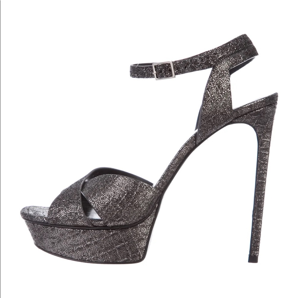 - ❤️❤️ SAINT LAURENT
Suede Sandals
Size: IT 39.5❤️❤️black and sliver - Picture 2 of 6